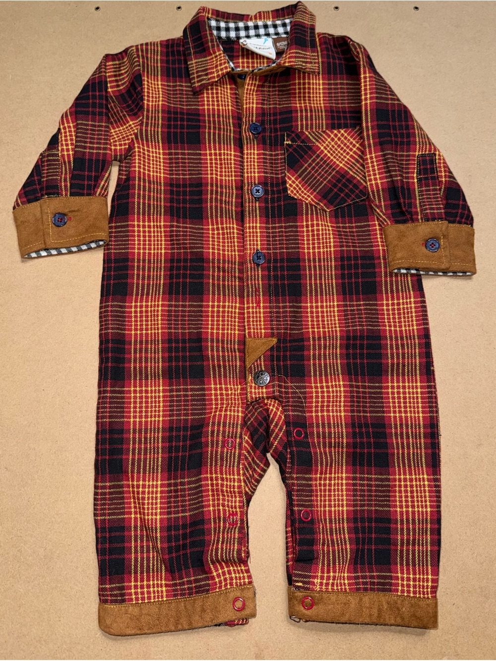 Fore!! Axel & Hudson plaid Romper size 9/12M [🟡-11]